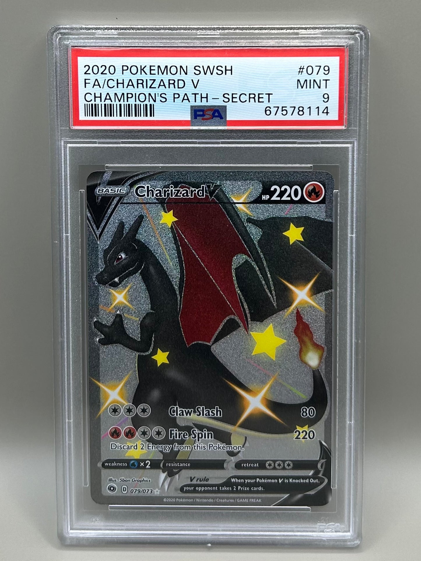Charizard V - 079/073 - Champion's Path - English - PSA 9